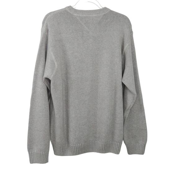 Tommy Hilfiger Men's Preppy Classic Gray Knit Crewneck Pullover Sweater Large - Picture 2 of 4